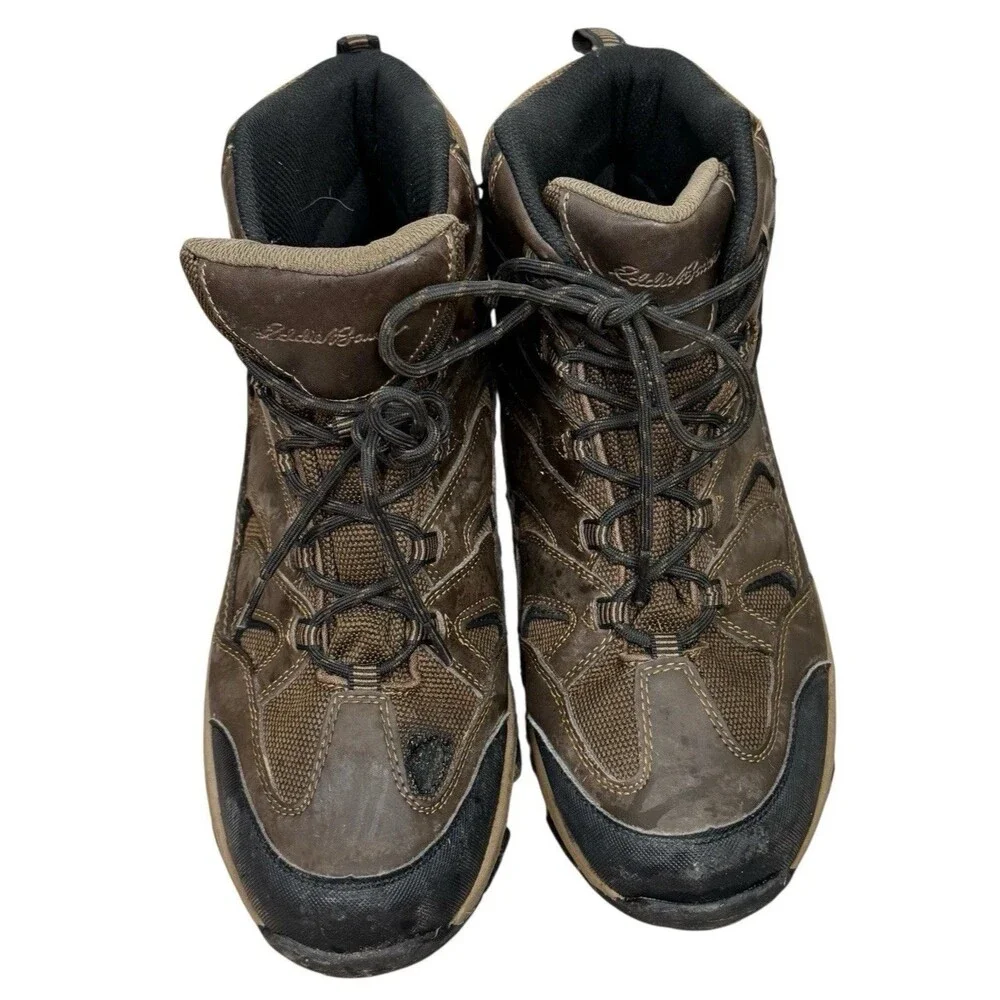 Eddie Bauer Hiking Boots Men 12 Fairmont Waterproof Brown Leather Rugged Outdoor